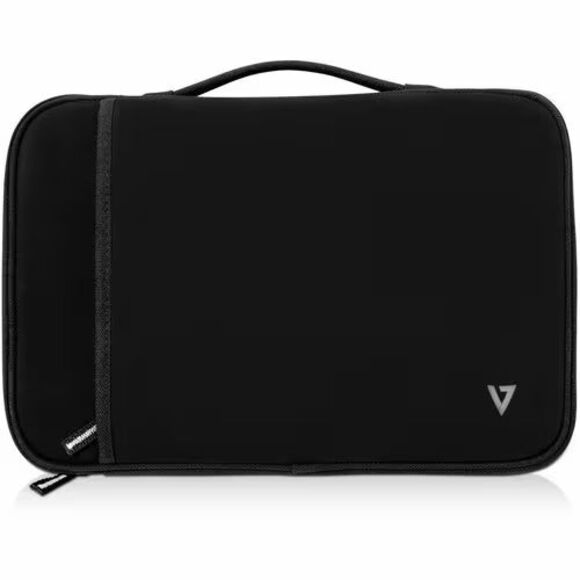 V7 Elite 12.2in Laptop Sleeve Bag with Strap & Handle – Black Case Zippered - Picture 2 of 9